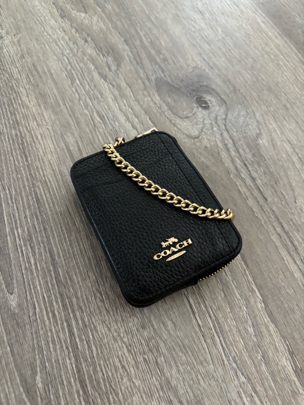 Coach Black Zip Card Case Wallet In Signature Canvas - Picture 3 of 9
